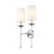Z-Lite Emily 2 Light Wall Sconce, Polished Nickel & Off White 3033-2S-PN - alternate 1